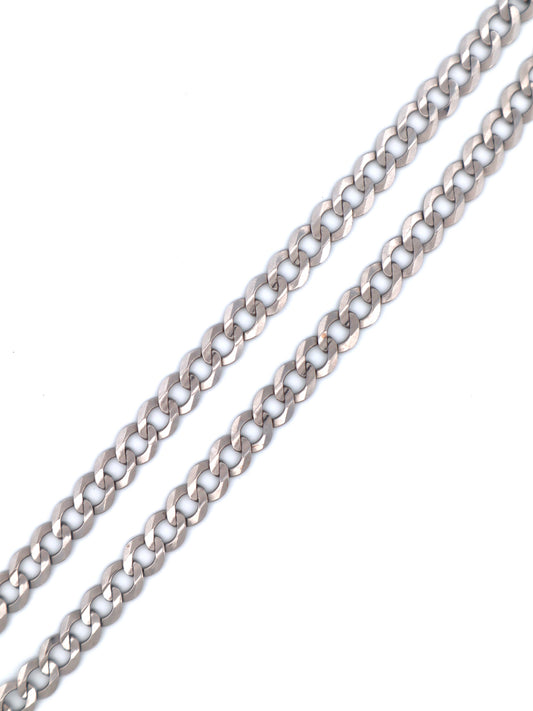 Solid 14k White Gold Curb Chain