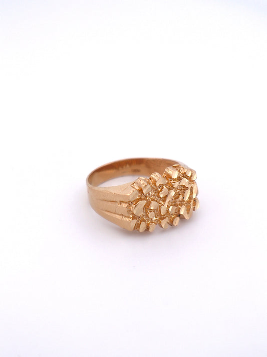 Solid 14k Gold Nugget Ring