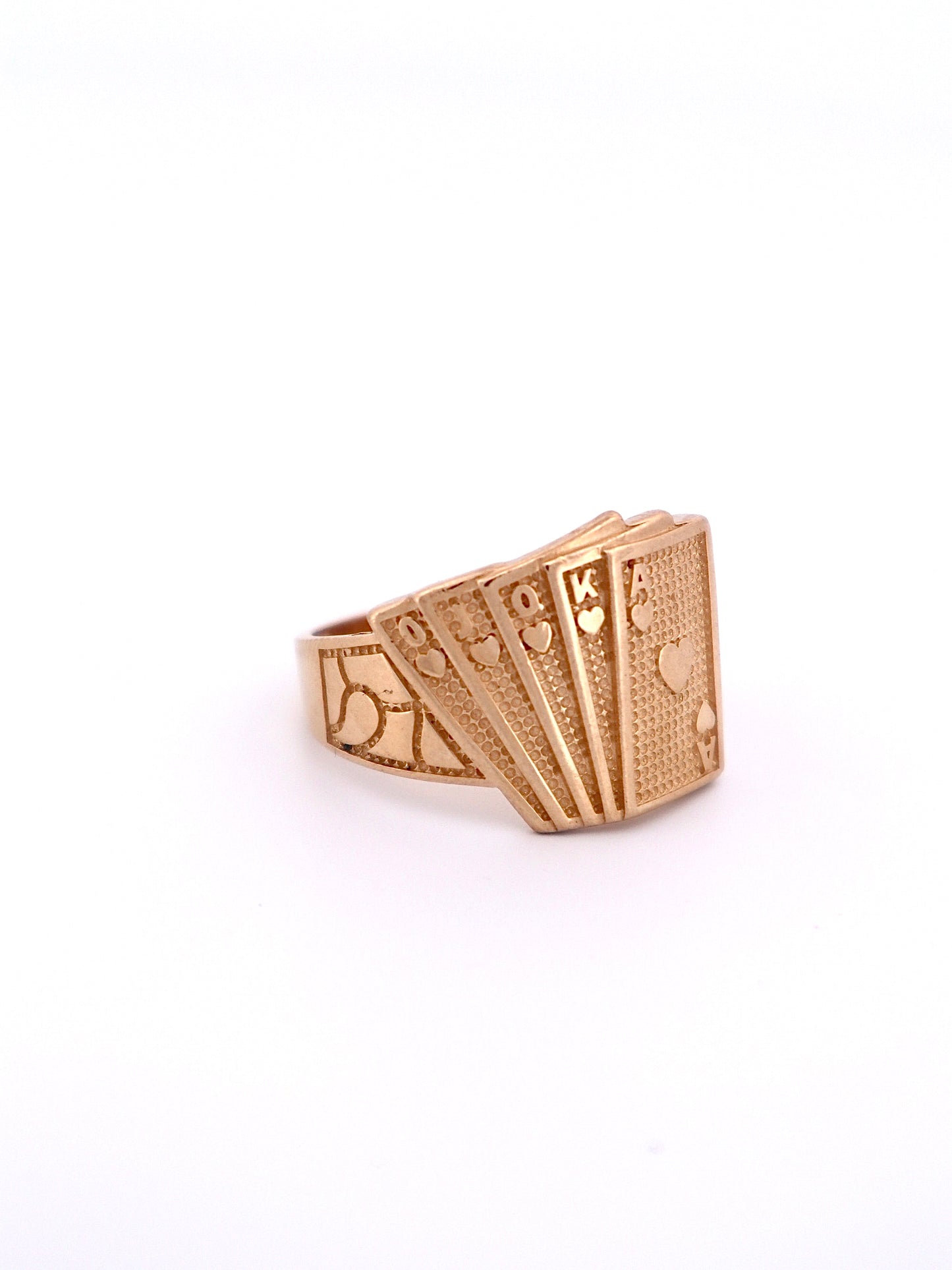 14k Gold Royal Flush Poker Nugget Ring