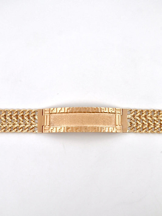 14k Gold 3 line Cuban Id Link Bracelet