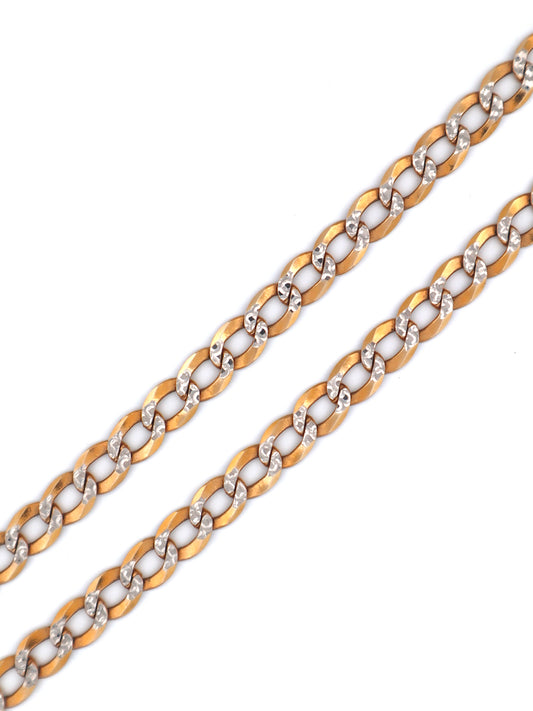 Solid 14k Gold Diamond Cut Curb Chain