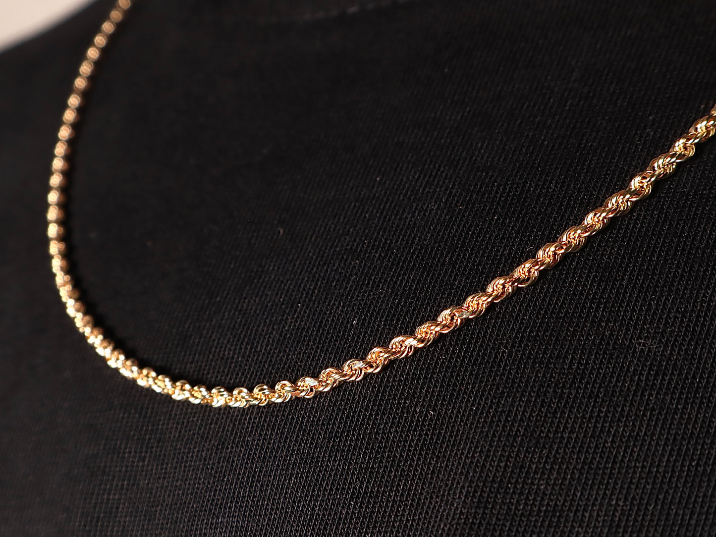 Solid 14k Gold Rope Chain