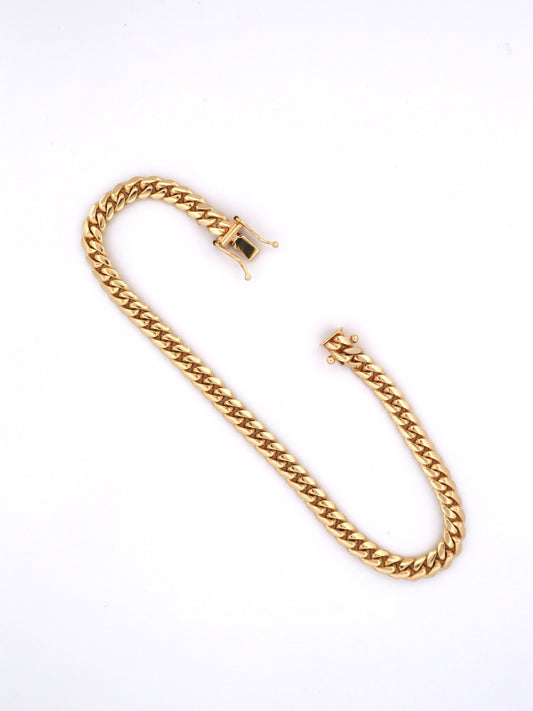 Solid 14k Gold Miami Cuban bracelet 5mm