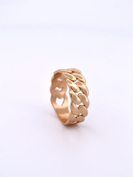 Solid 14k Cuban Ring 8mm