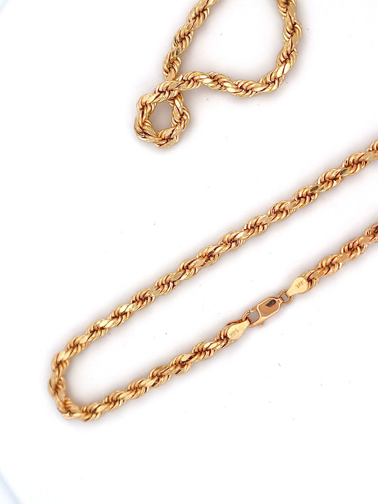 14K Gold Rope Chain - Hollow