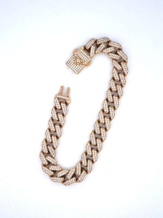14k Gold Cz Cuban Bracelet