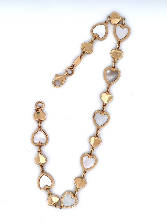 14k Gold Heart Bracelet