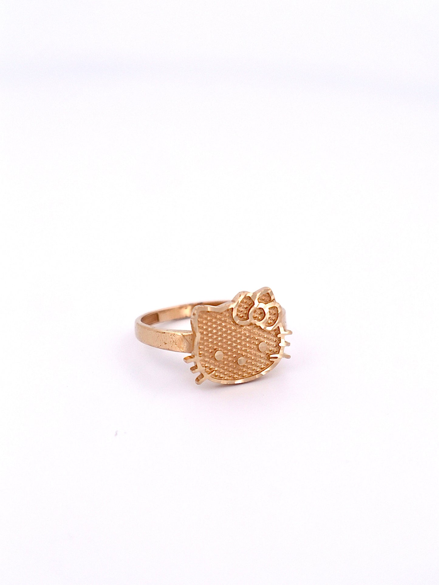 14k Gold Hello Kitty Face Ring 13mm