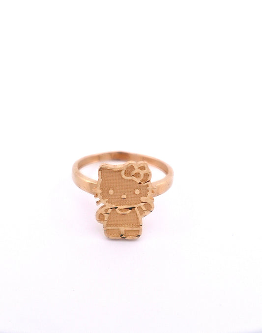 Solid 14k Gold Hello Kitty Full Body Ring