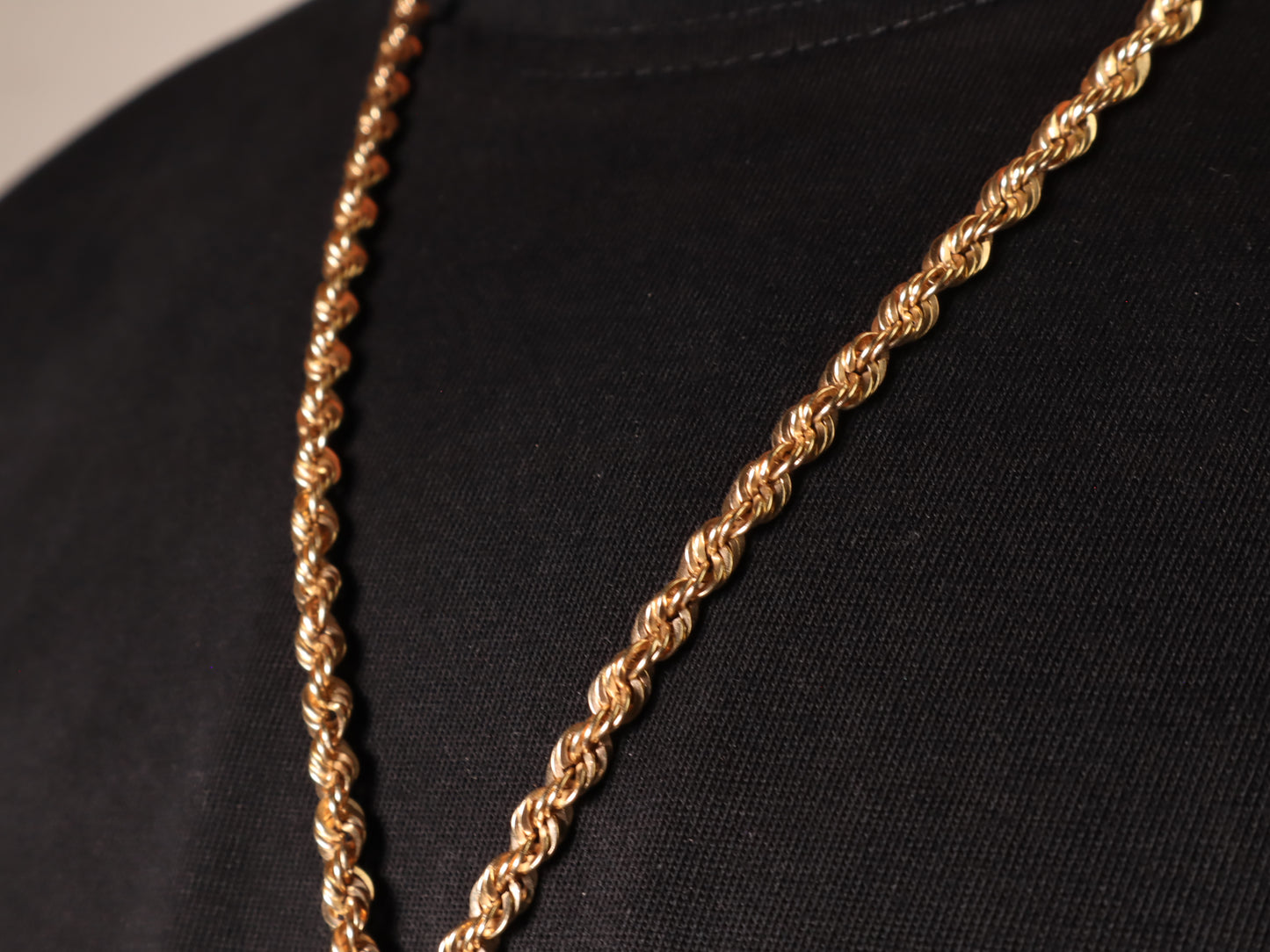 Solid 14k Gold Rope Chain