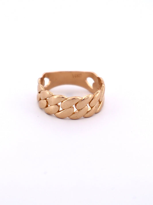 Solid 14k Cuban Ring 8mm