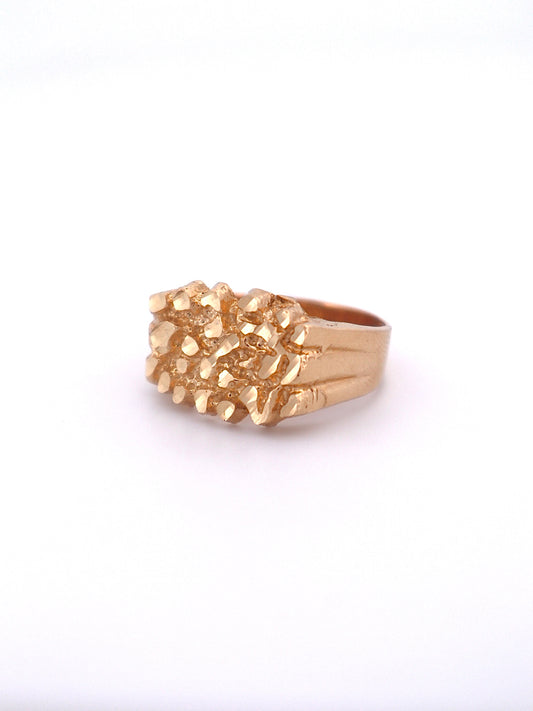 Solid 14k Gold Nugget Ring