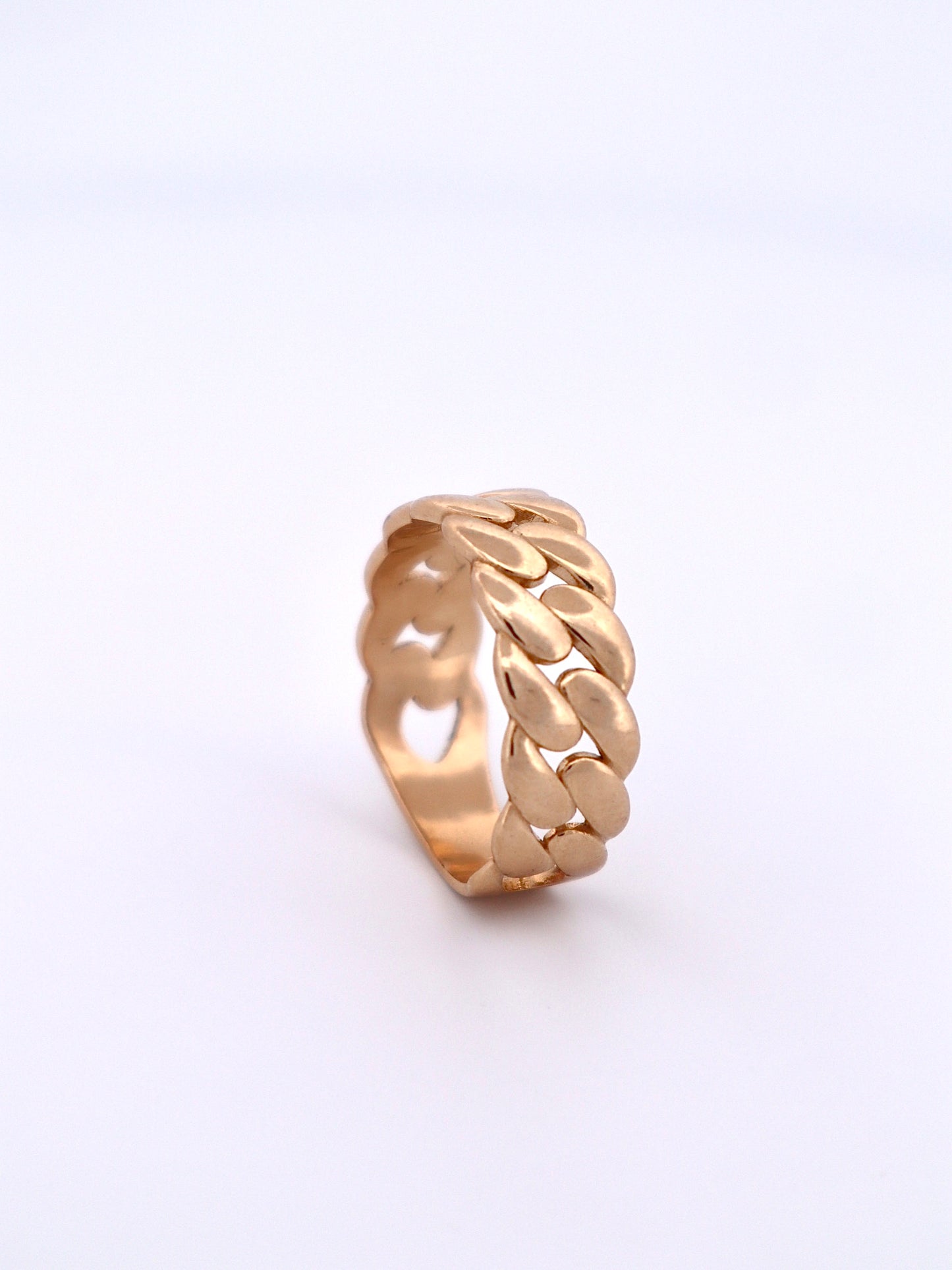 Solid 14k Cuban Ring 8mm