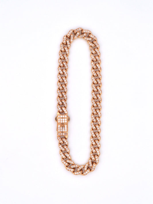 14k Gold Cz Miami Cuban Link Bracelet 6mm