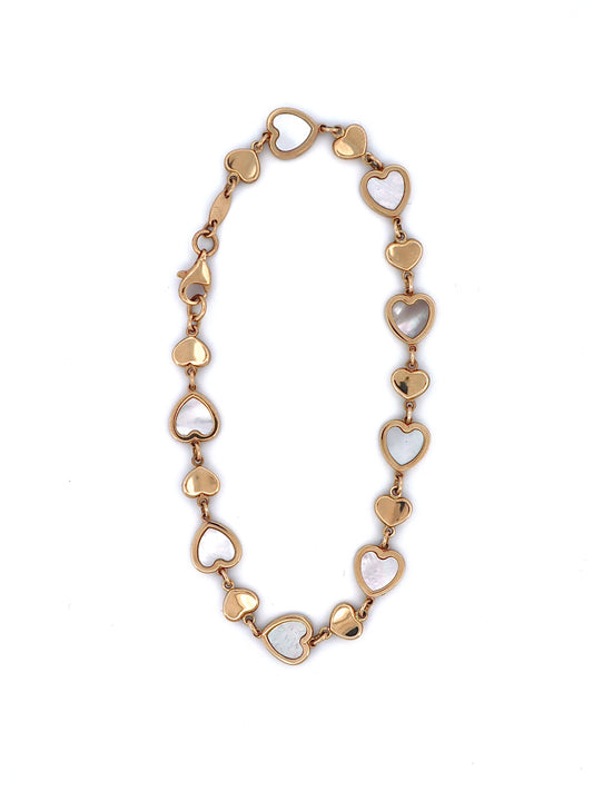 14k Gold Heart Bracelet