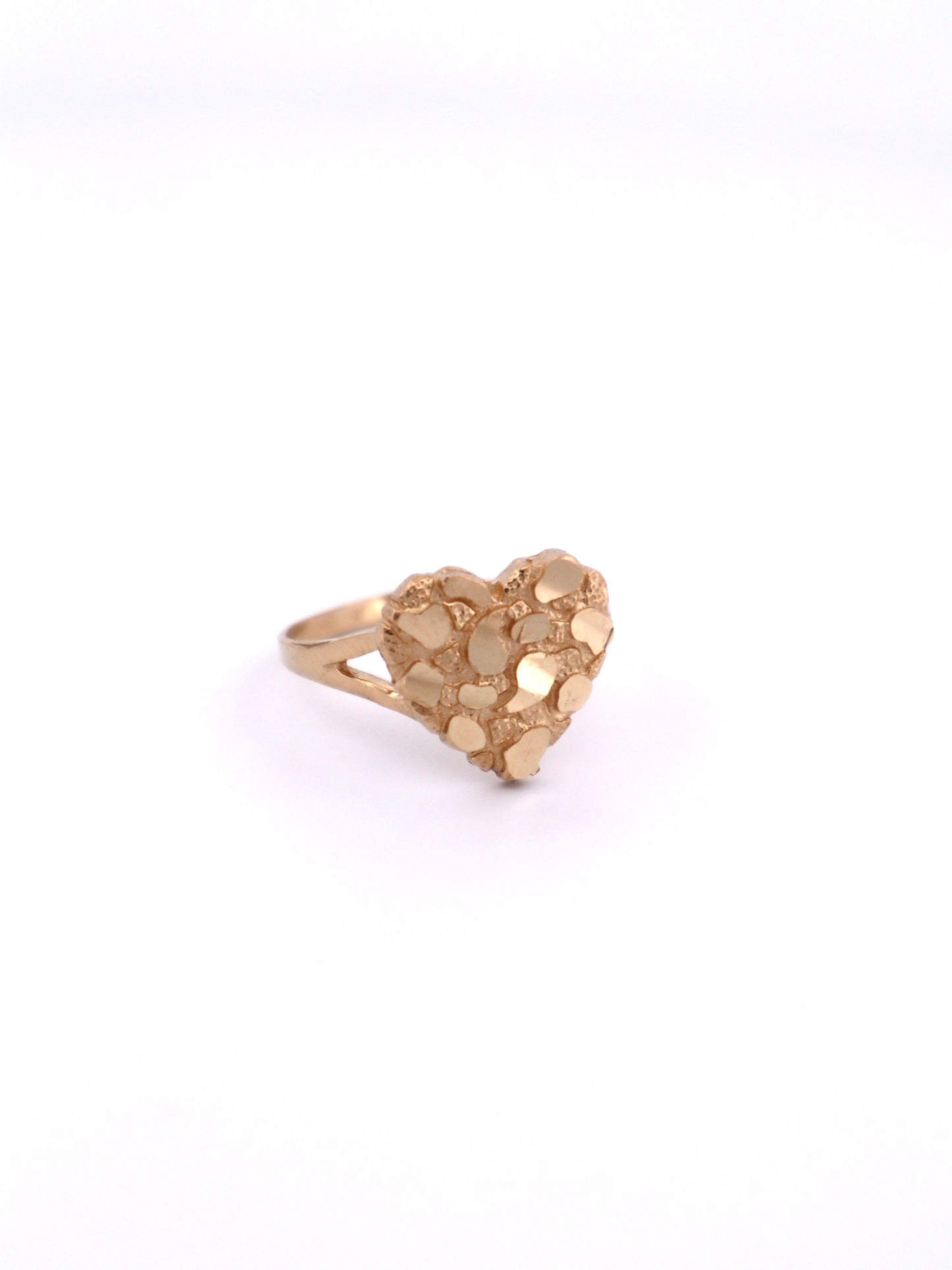 14k Gold Heart Nugget Ring