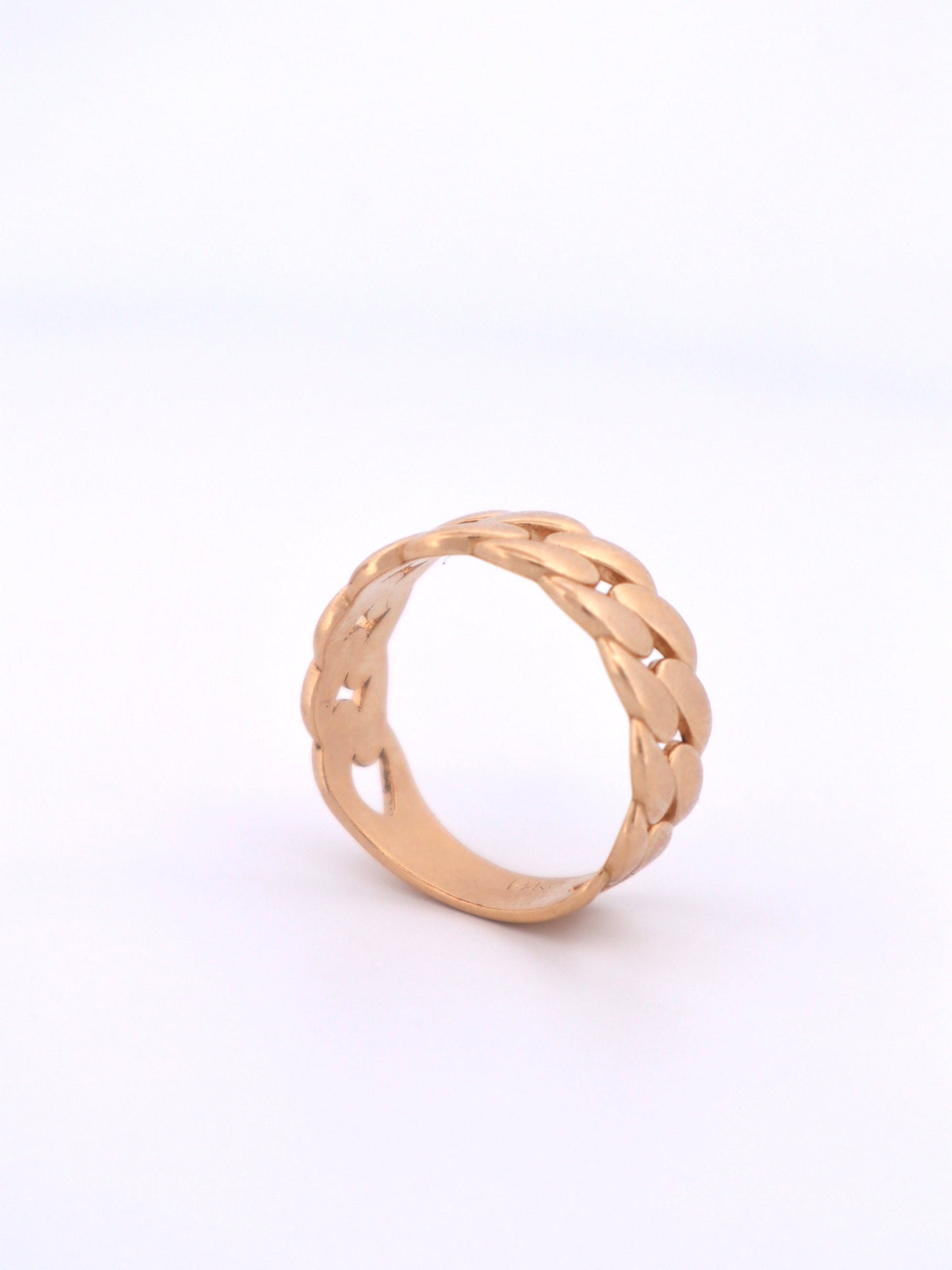 Solid 14k Cuban Ring 8mm